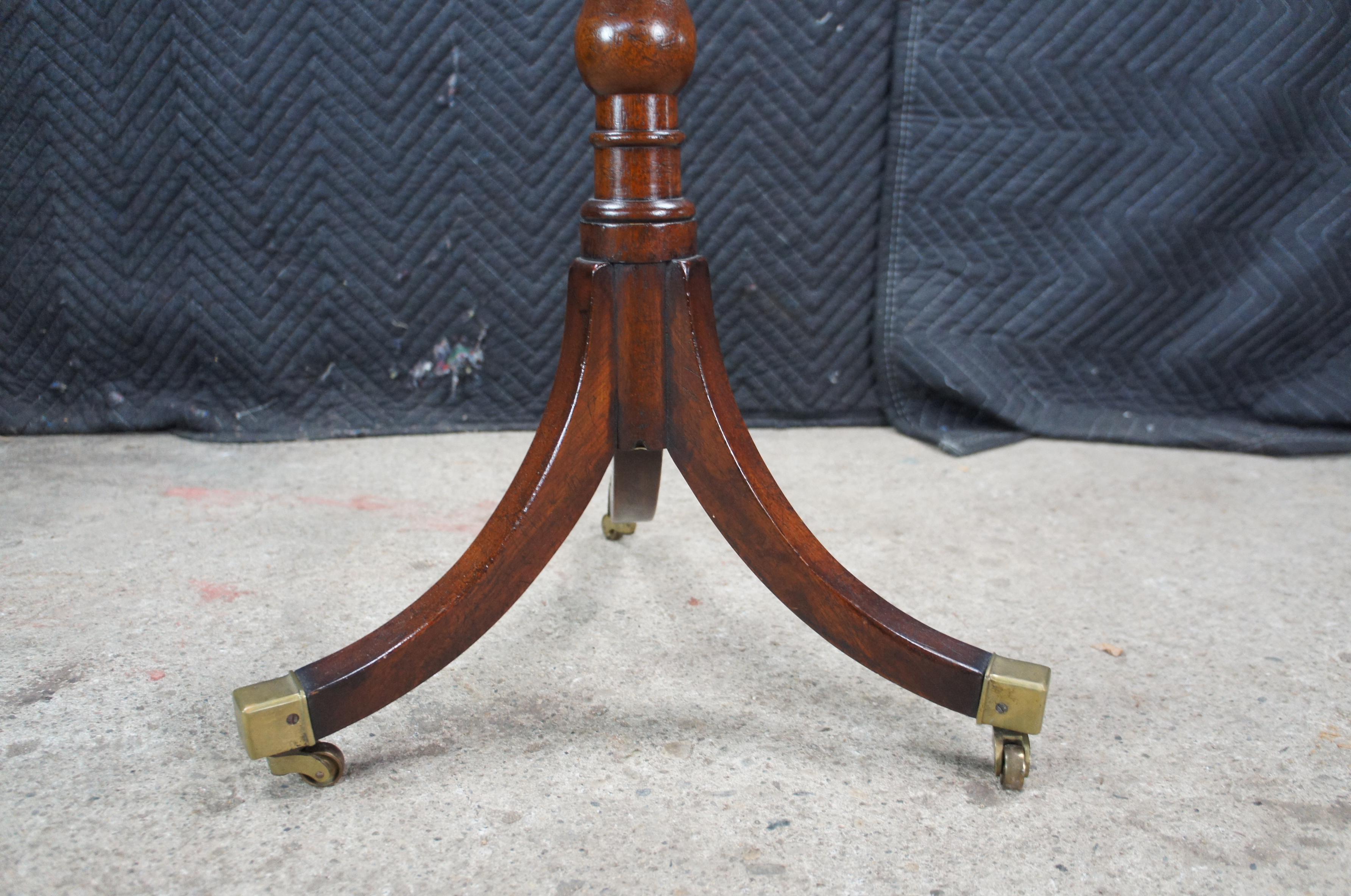 Vintage Riffemoor Inc English Regency Style Solid Mahogany Plant Candle Stand For Sale 3