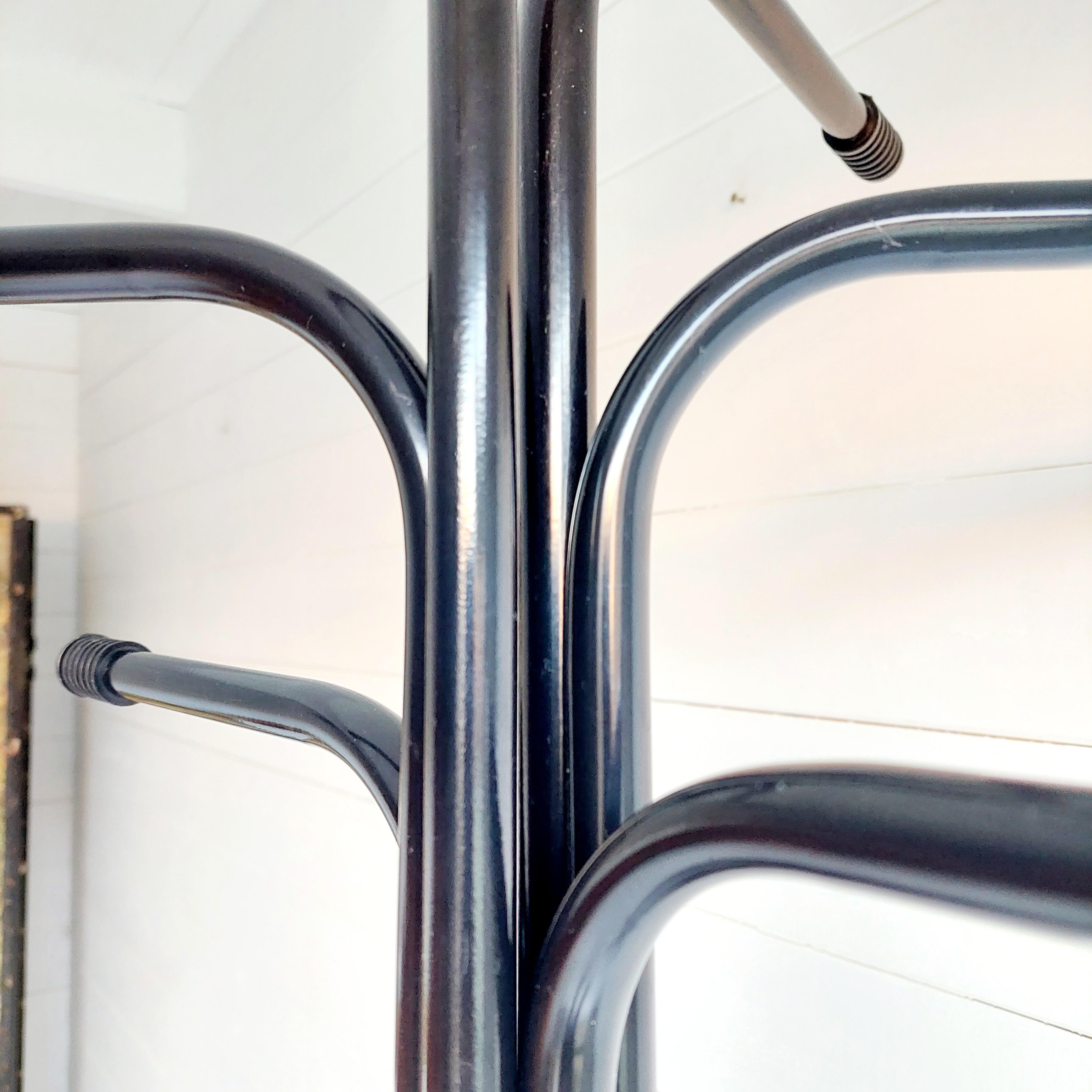 European Vintage Rigg Coat Stand by Tord Bjorklund for Ikea 80s Tubular Metal Black For Sale