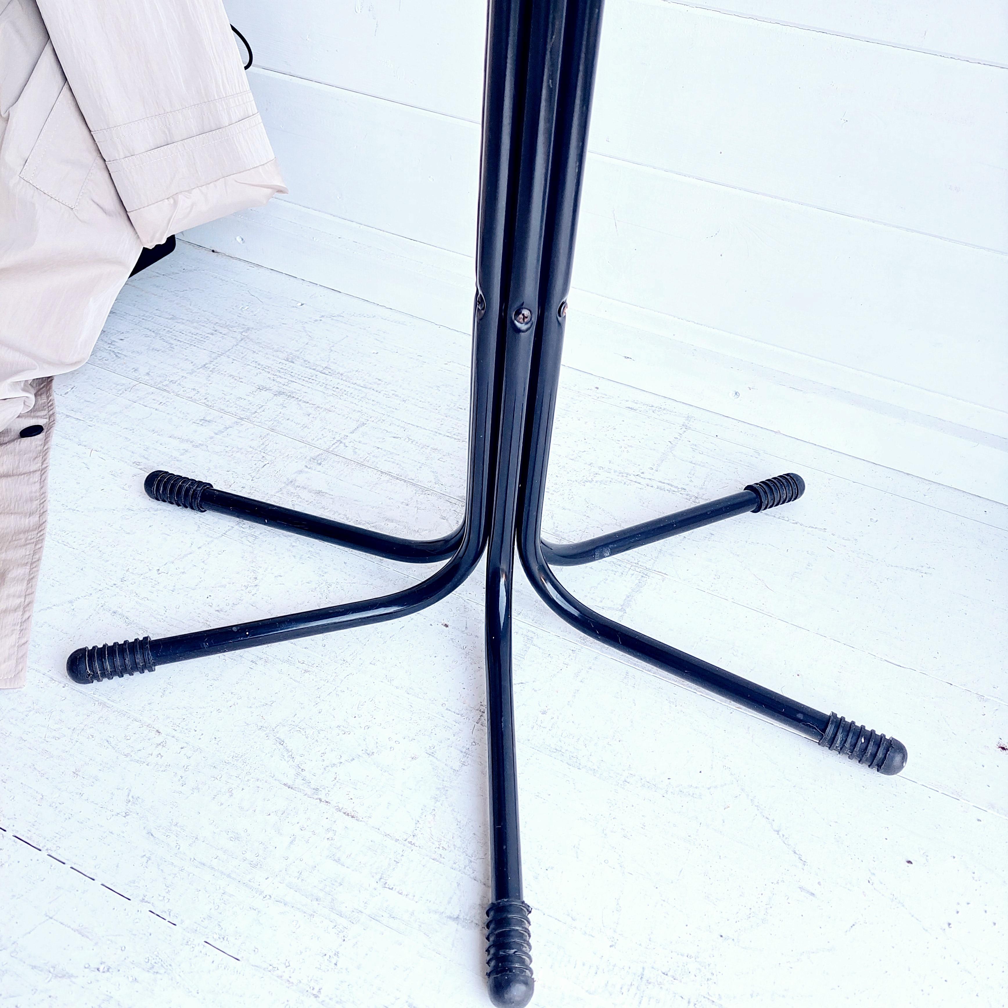 Late 20th Century Vintage Rigg Coat Stand by Tord Bjorklund for Ikea 80s Tubular Metal Black For Sale