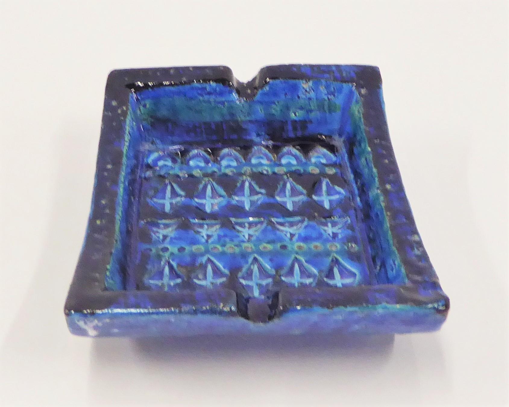 Mid-Century Modern Vintage Rimini Blue Ashtray Catch All by Aldo Londi for Bitosi, 1970s