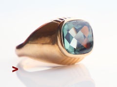 Vintage Ring 6ct Green Spinel solid 18K Gold Ø4 US / 5.75 gr