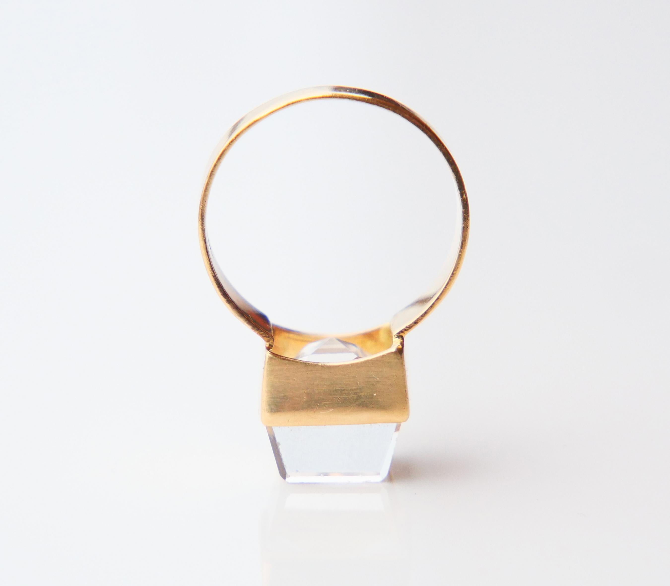 Bague Vintage 6ct White Spinel solid 18K Gold Ø5.75 US / 5.17 gr en vente 3