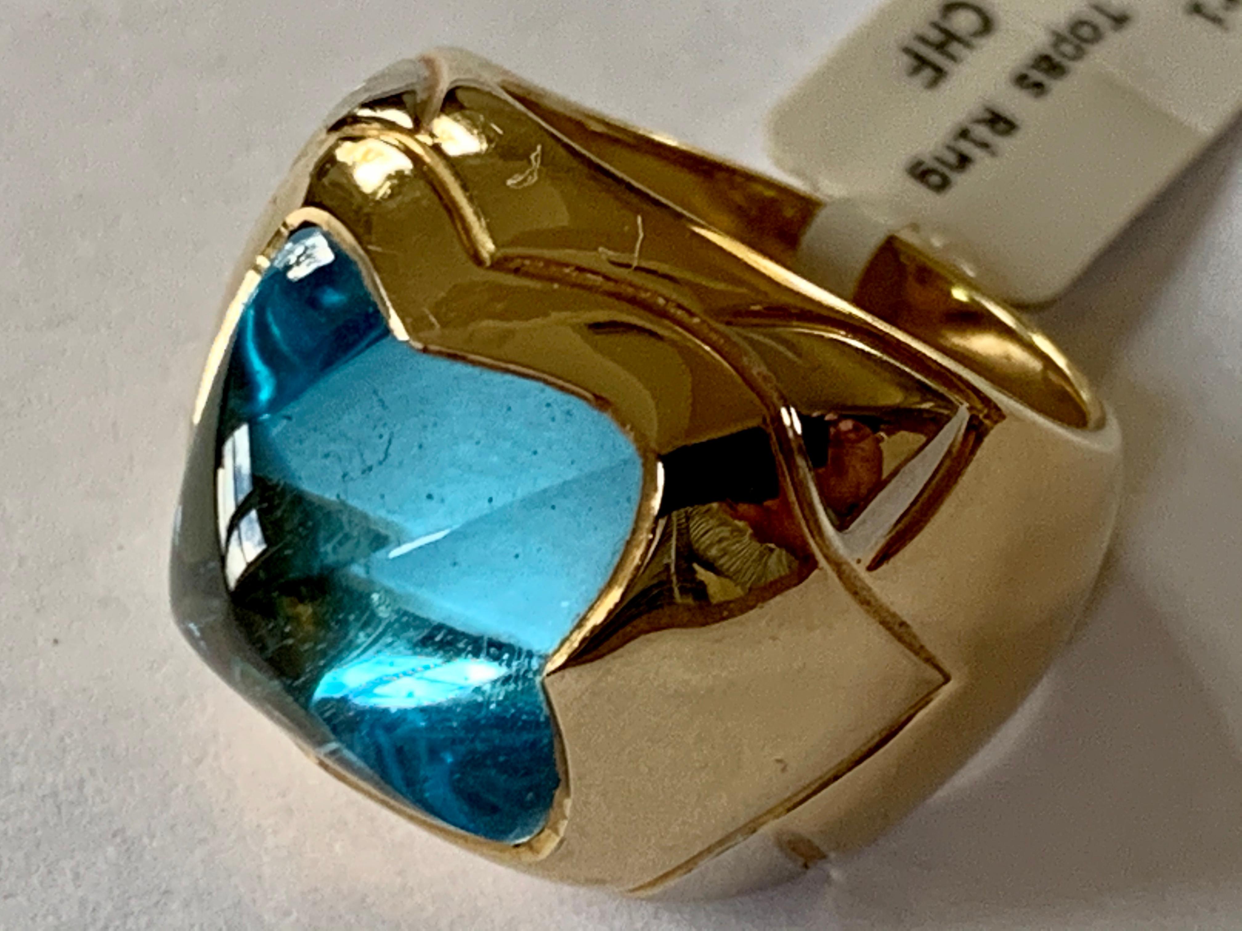 blue topaz antique ring