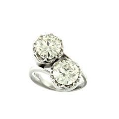 Vintage Ring Convertible into Earrings with Diamonds