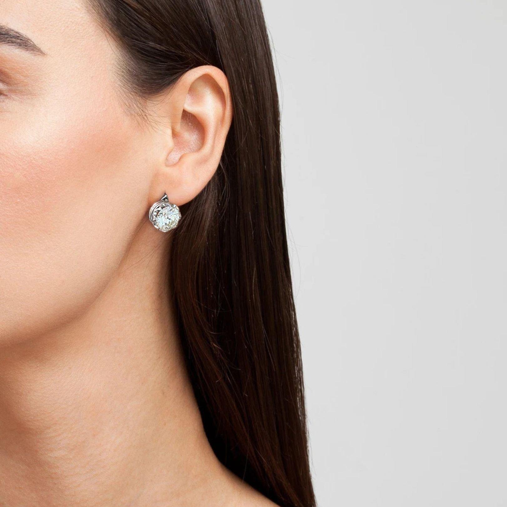 Bague vintage convertie en boucles d'oreilles avec diamants Pour femmes en vente