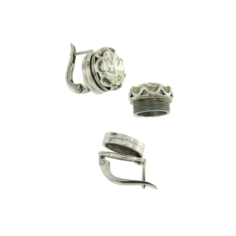 Vintage Ring Convertible into Earrings with Diamonds For Sale at 1stDibs