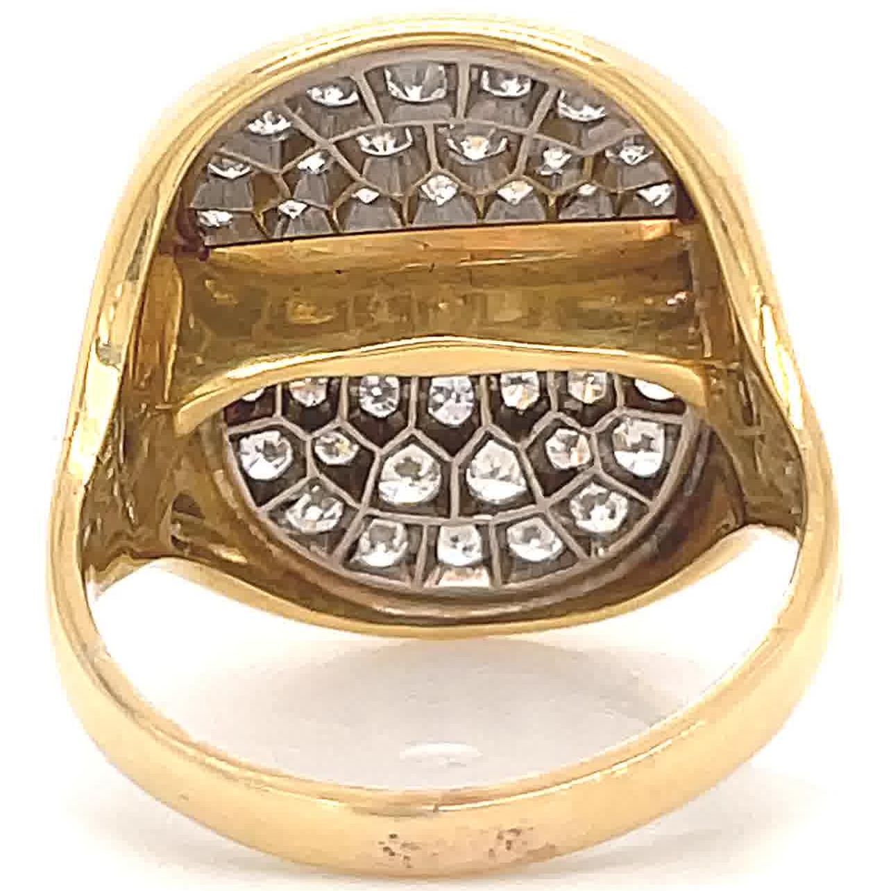 Women's Vintage Ring Diamond 18 Karat Gold Ring