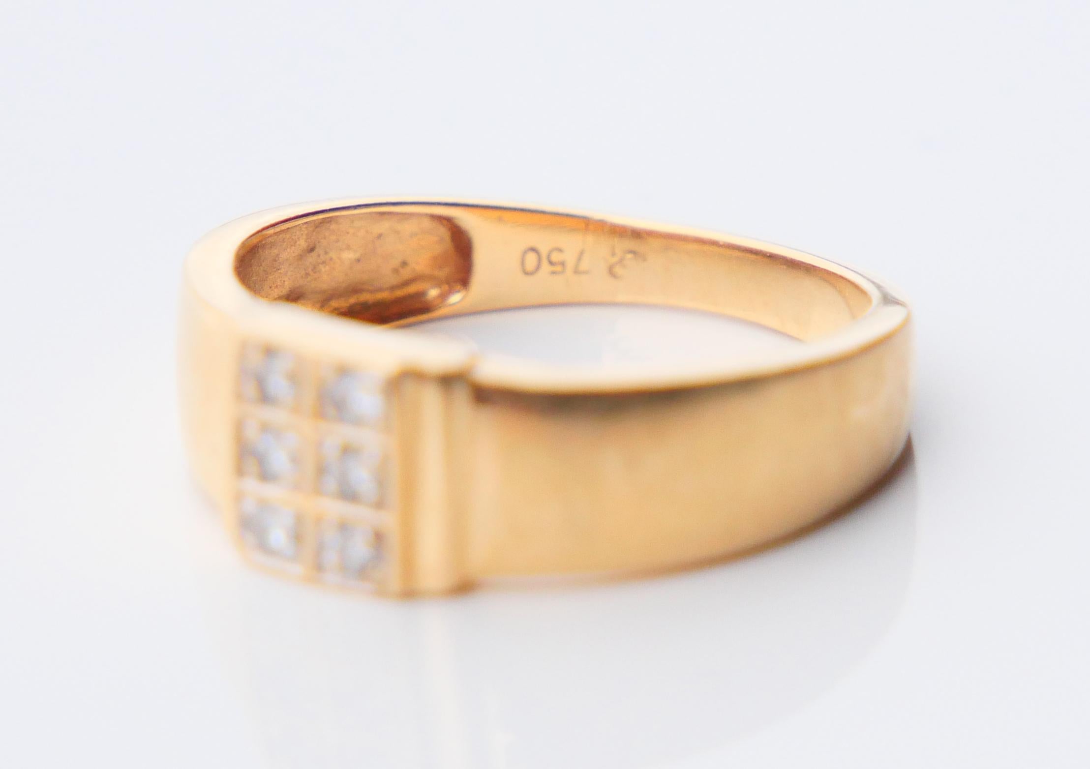 Bague Vintage Diamants or massif 18K Ø 5 US/ 2.46 gr en vente 7
