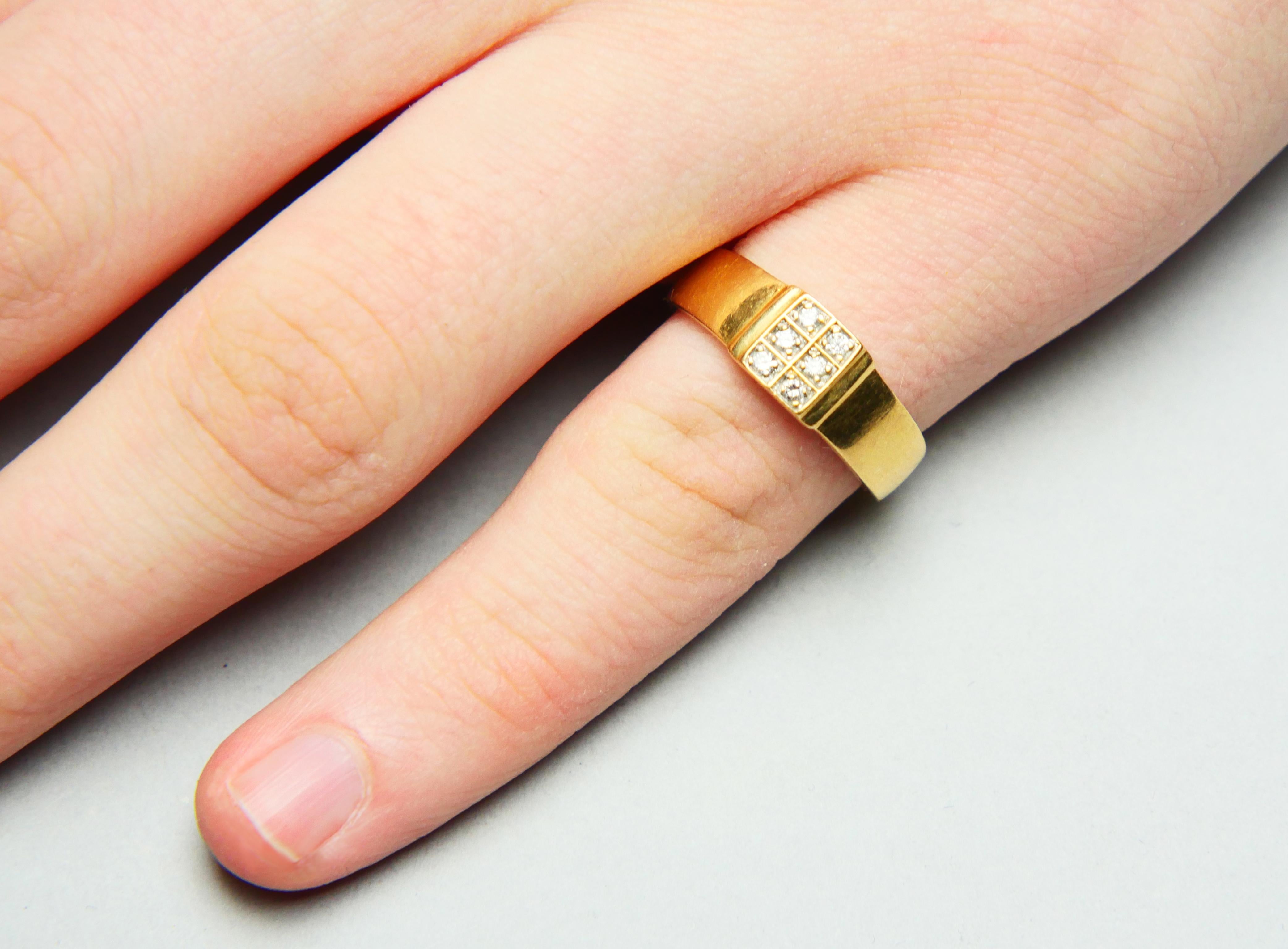 Bague Vintage Diamants or massif 18K Ø 5 US/ 2.46 gr en vente 1