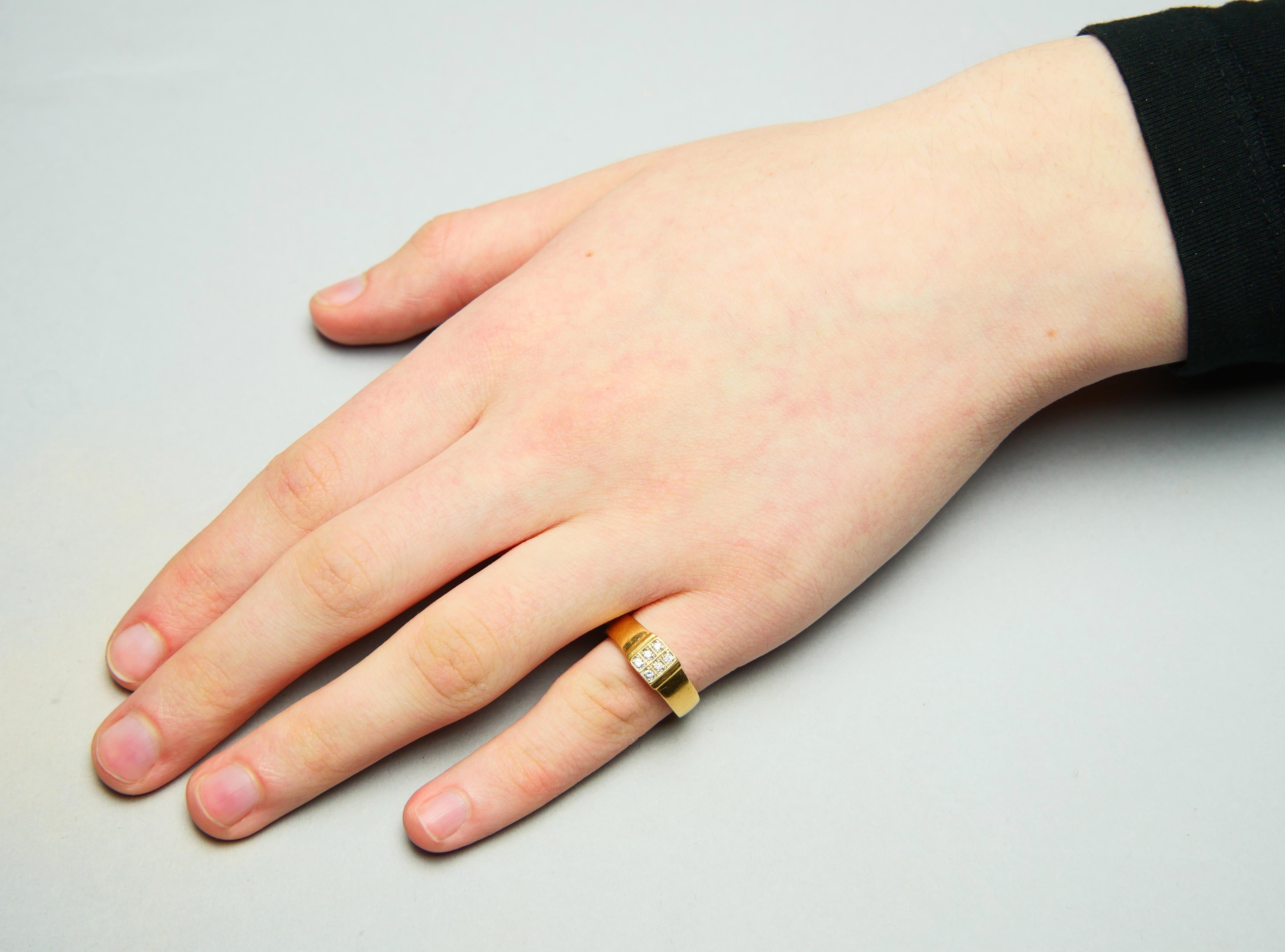 Bague Vintage Diamants or massif 18K Ø 5 US/ 2.46 gr en vente 2