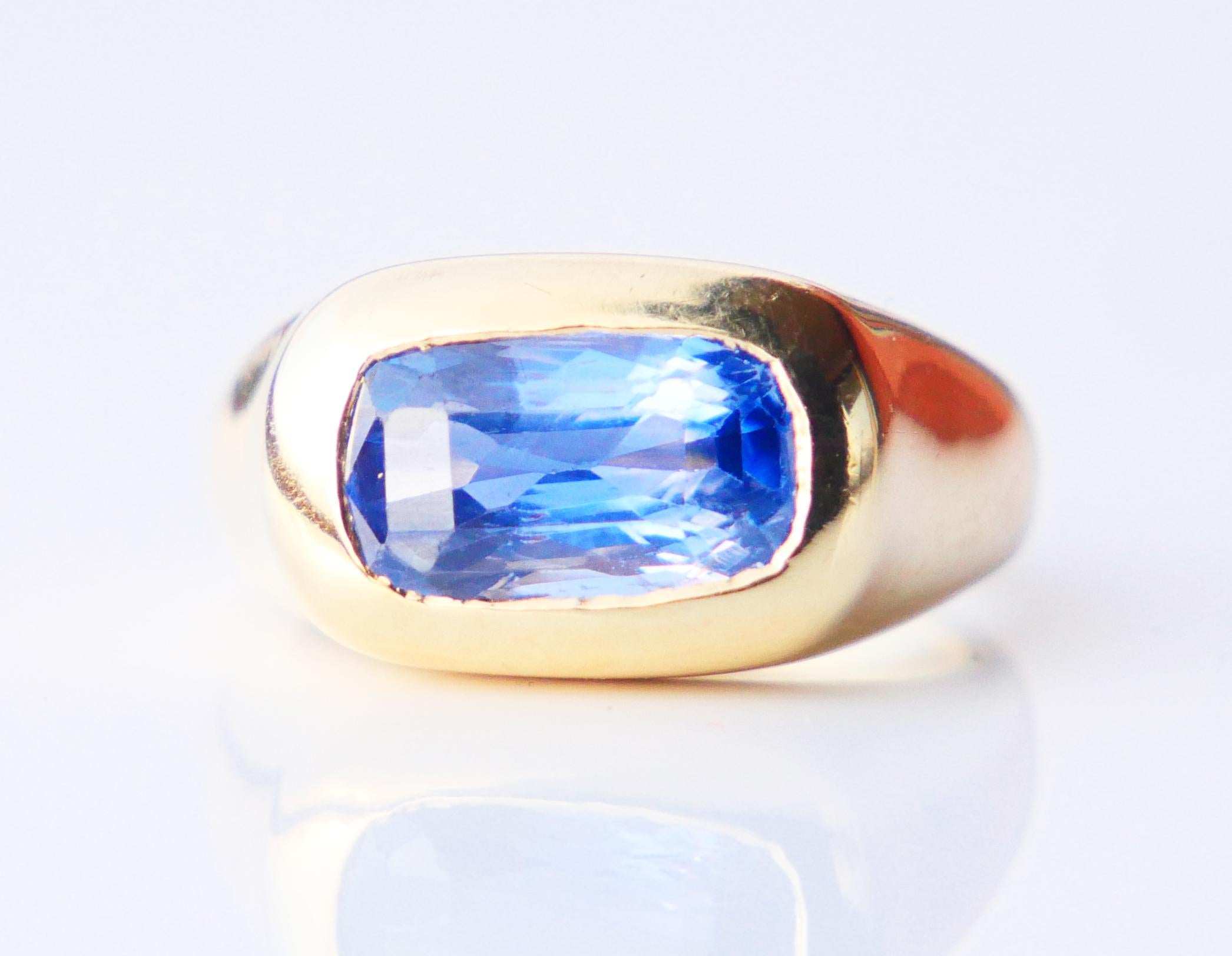 Vintage Ring natürlich 4ct.Blue Cornflower Sapphire massiv 18K Gold ØUS3.75/ 8.56gr im Angebot 5