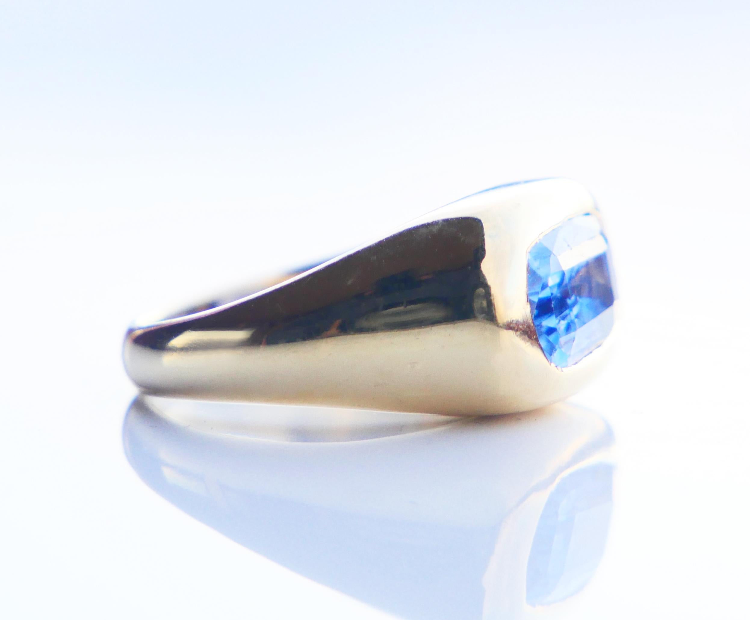 Vintage Ring natürlich 4ct.Blue Cornflower Sapphire massiv 18K Gold ØUS3.75/ 8.56gr im Angebot 7