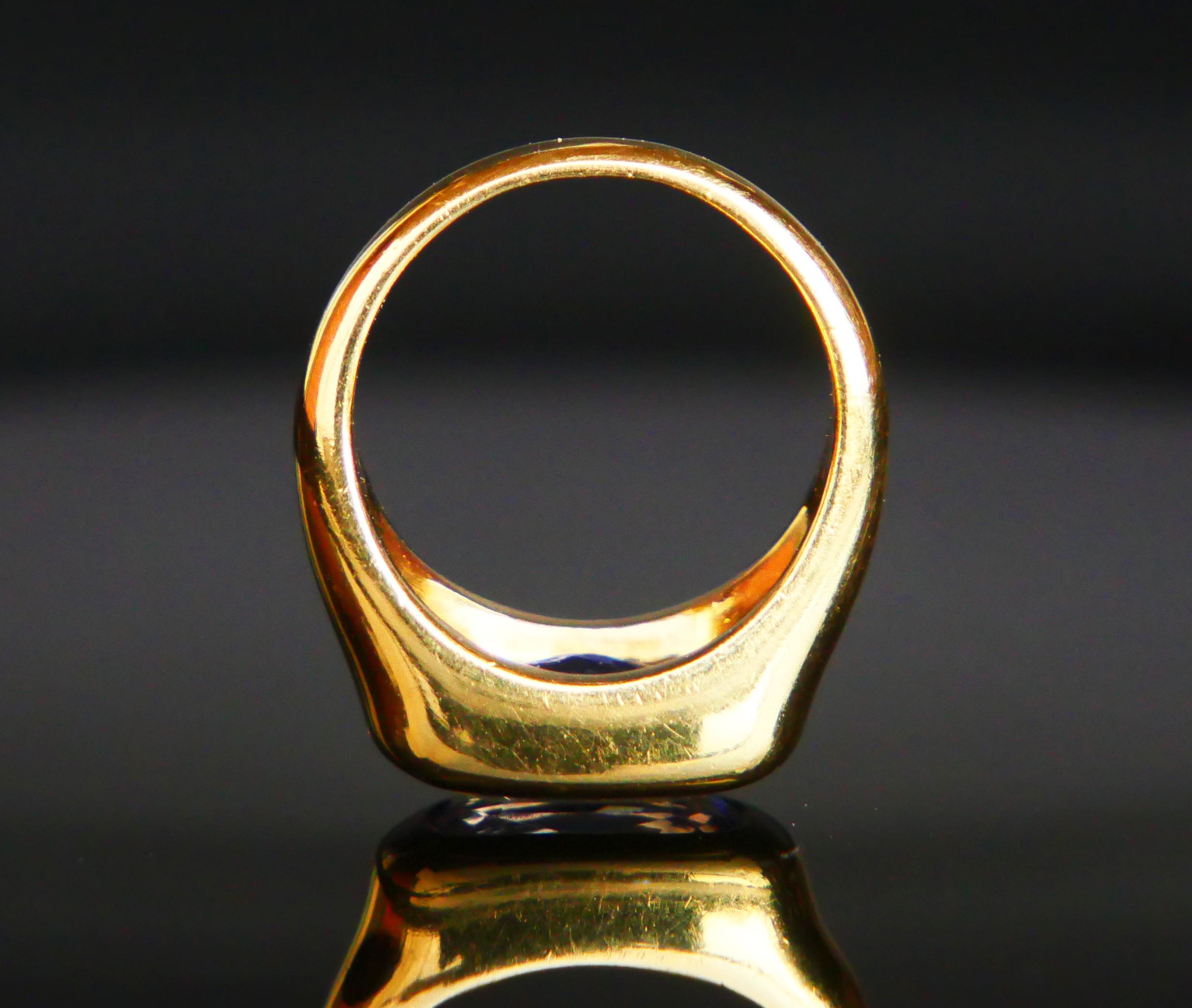Vintage Ring natural 4ct.Blue Cornflower Sapphire solid 18K Gold ØUS3.75/ 8.56gr For Sale 1