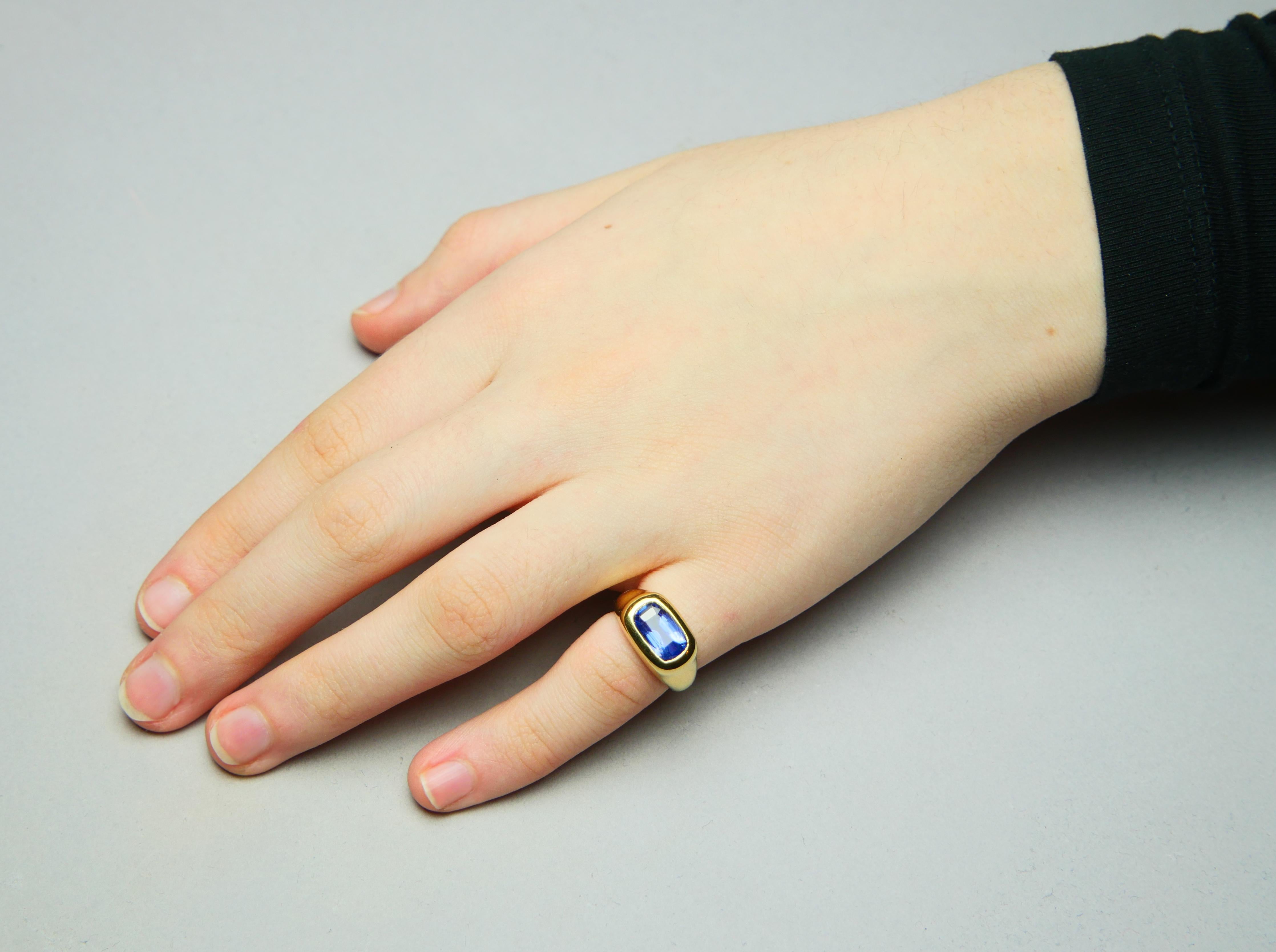 Anillo vintage zafiro aciano azul natural 4ct.oro macizo 18K ØUS3.75/ 8.56gr en venta 4