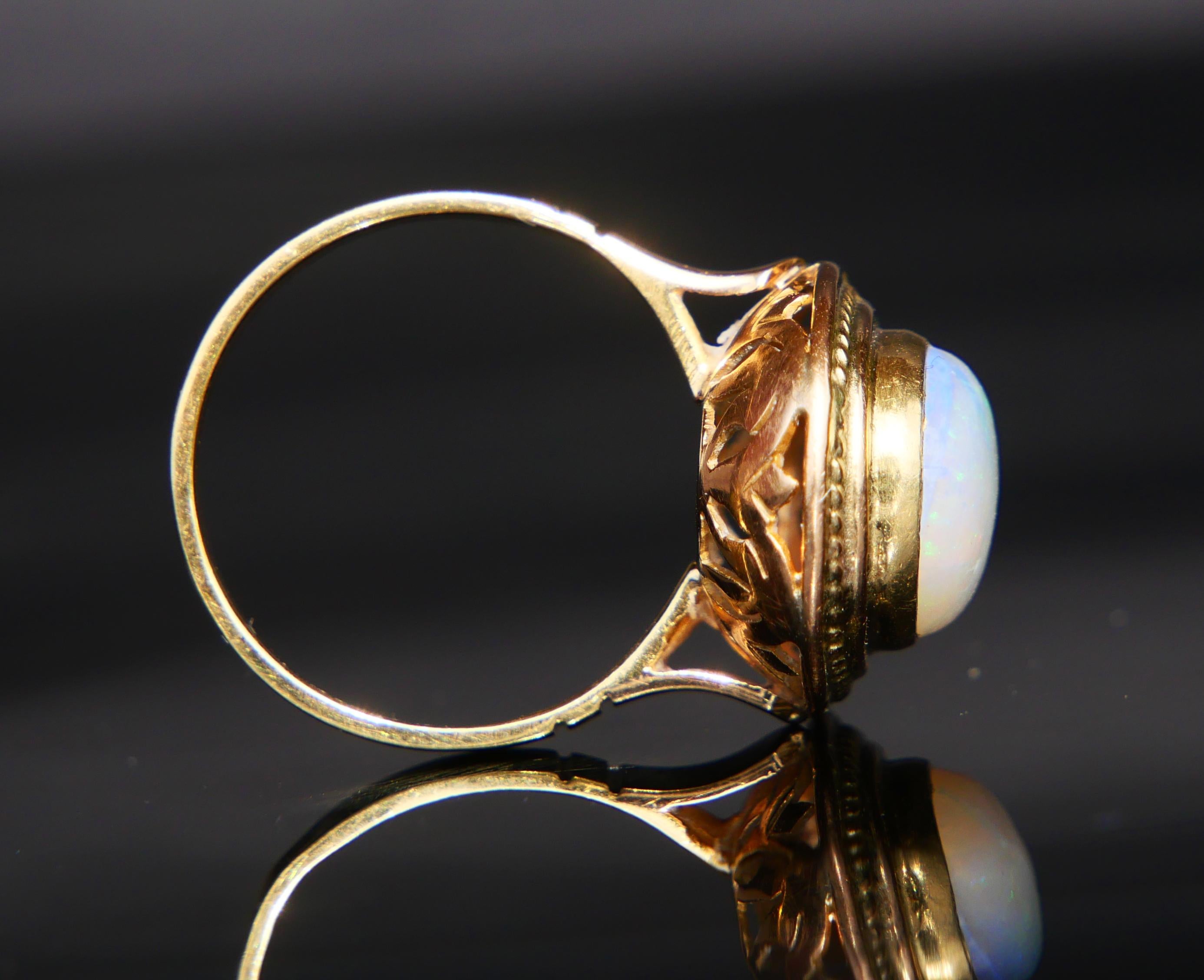Vintage Ring natural 5ct Opal solid 18K Gold ØUS6 / 4.83 gr For Sale 1