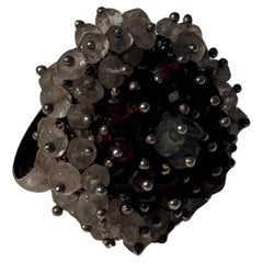 Bague vintage avec perles en grappes en pierres semi-précieuses