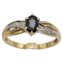 Vintage-Ring mit Saphir und Diamanten, Frankreich, Mitte des 20. Jahrhunderts.