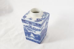 Vintage Rington's Tea Caddy, Blue Willow Ginger Jar, No Lid, England 1930, B85