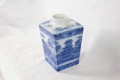 Vintage Rington's Tea Caddy, Blue Willow Ginger Jar, No Lid, England 1930, B86