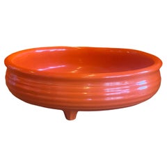 Vintage Ringware Footed Fruit Bowl in Orange by Bauer