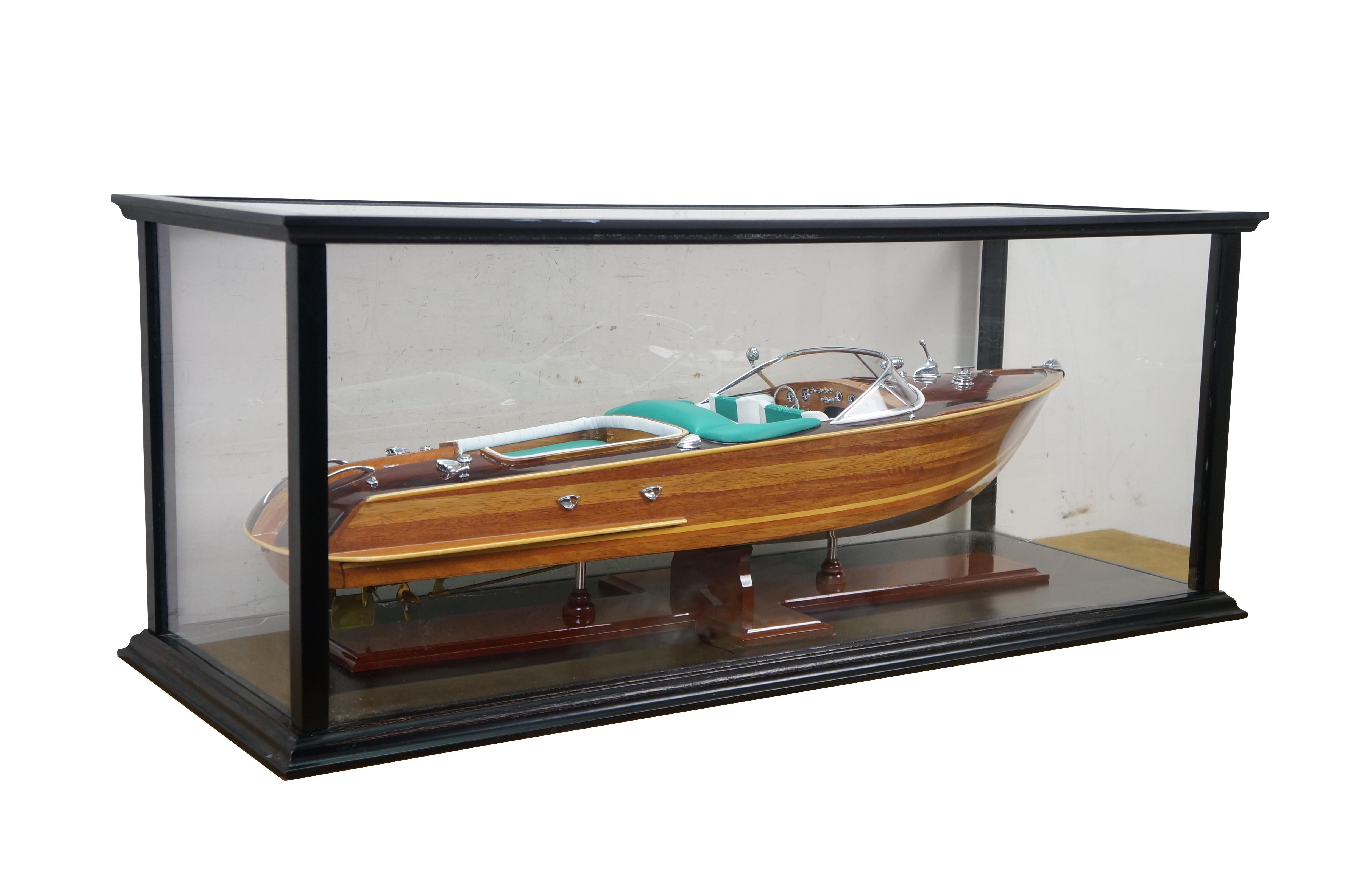 Vintage Riva Aquarama Hardwood Runabout Speed Boat Model Display Case ...
