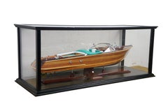 Vintage Riva Aquarama Hardwood Runabout Speed Boat Model Display Case 40"