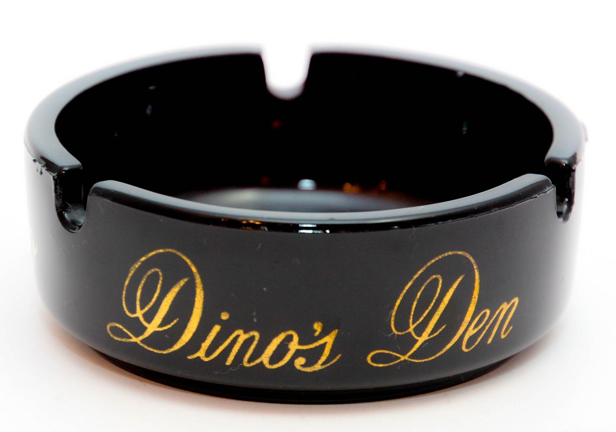 Vintage Riviera Las Vegas Dino's Den Delmonico Posacenere in vetro nero anni '50 In condizioni buone in vendita a North Hollywood, CA