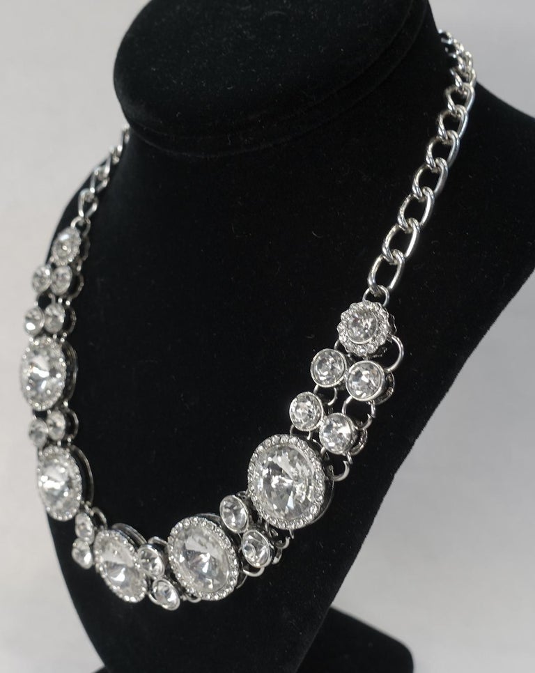 Vintage Rivoli Clear Crystal Necklace For Sale at 1stdibs