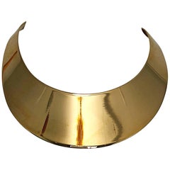 Vintage RJ Graziano Gold auffallend Space Age Bold 80er Latzkragen Chokerhalskette