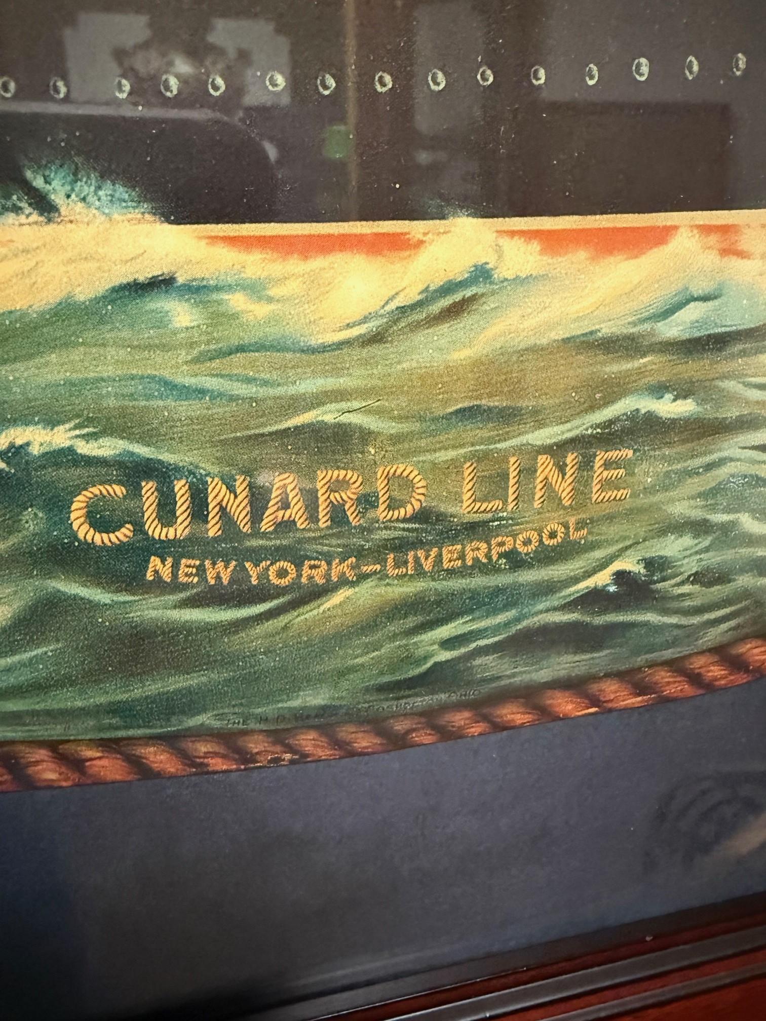 Vintage RMS Lusitania Weißer Star Line gerahmter Druck, Vintage im Angebot 10