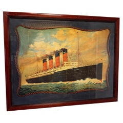 Imprimé vintage RMS Lusitania White Star Line encadré
