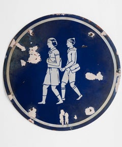 Vintage Road Sign, France, circa 1950