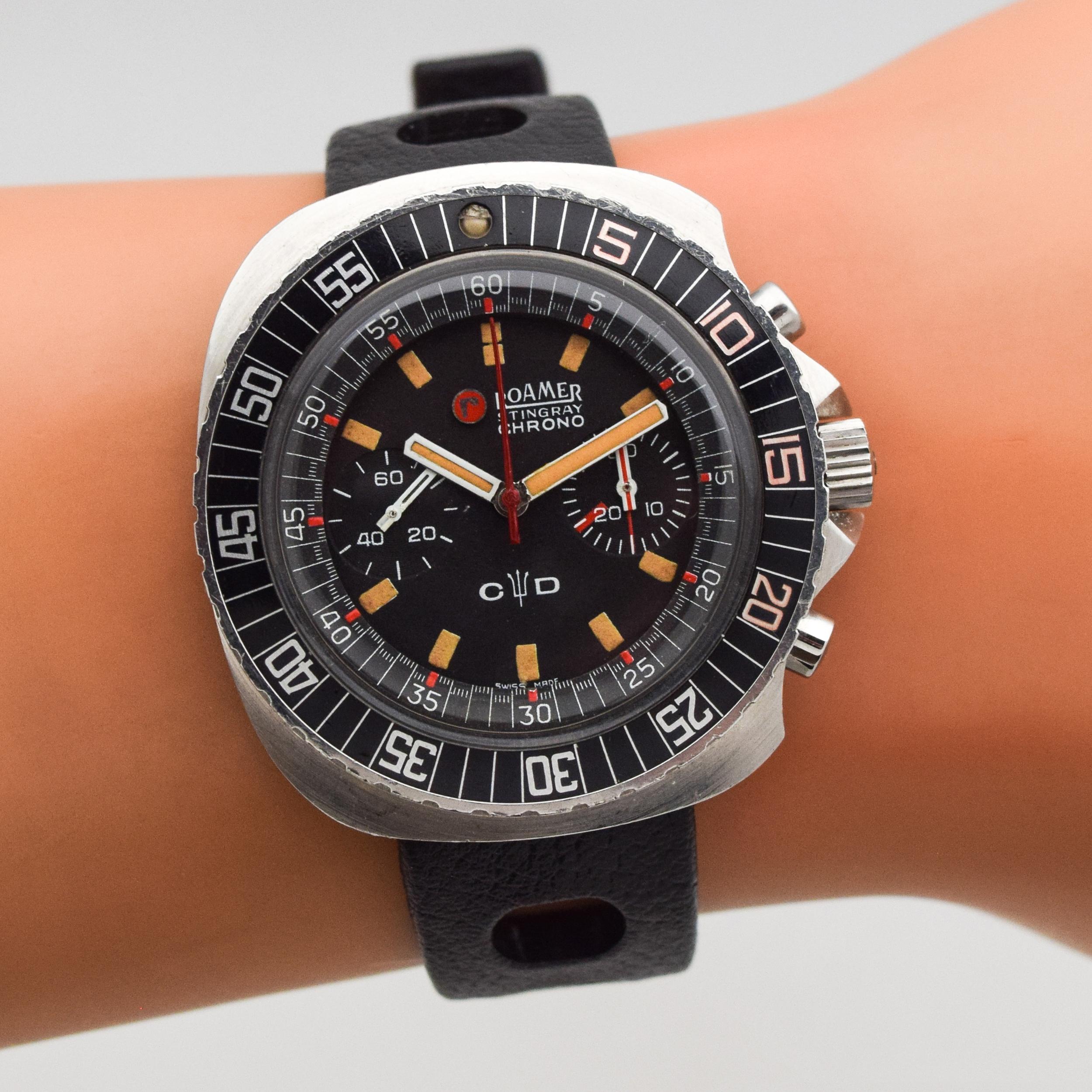 Vintage Roamer Stingray Chronograph Stainless Steel Watch, 1960s 3