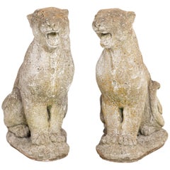 Vintage Roaring Panther Garten Statuen