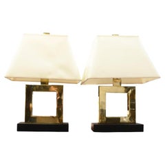 Paire de lampes de table en laiton Vintage Robert Abbey Fin du 20e siècle