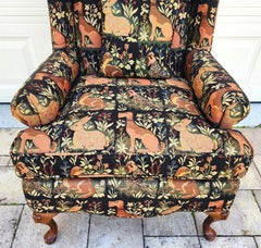 Vintage Robert Allen Chippendale Wingback Armchair French Country Farmhouse