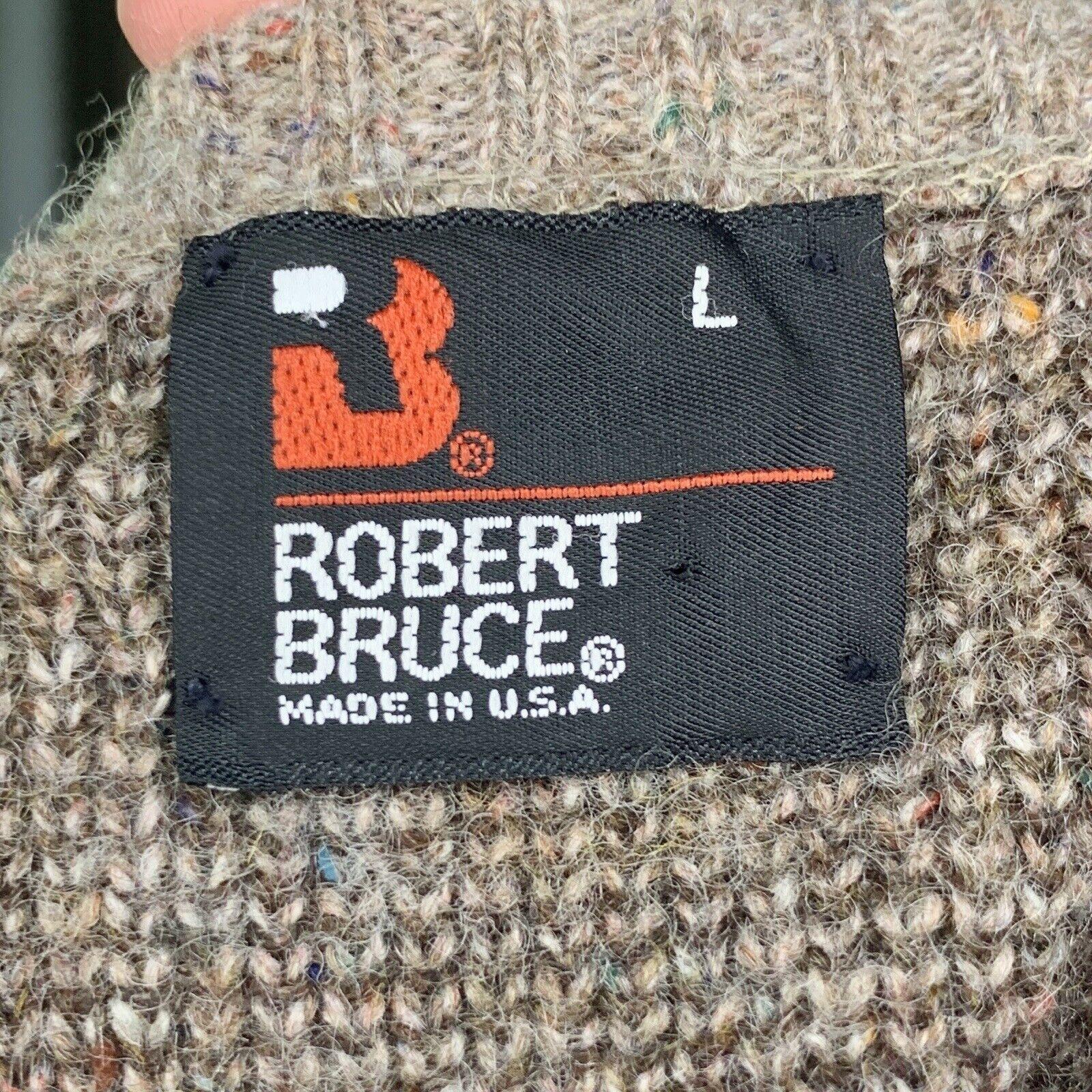 Vintage ROBERT BRUCE Made in USA Sweater MOUNTAINS Ski WOOL Sweater LARGE For Sale 3