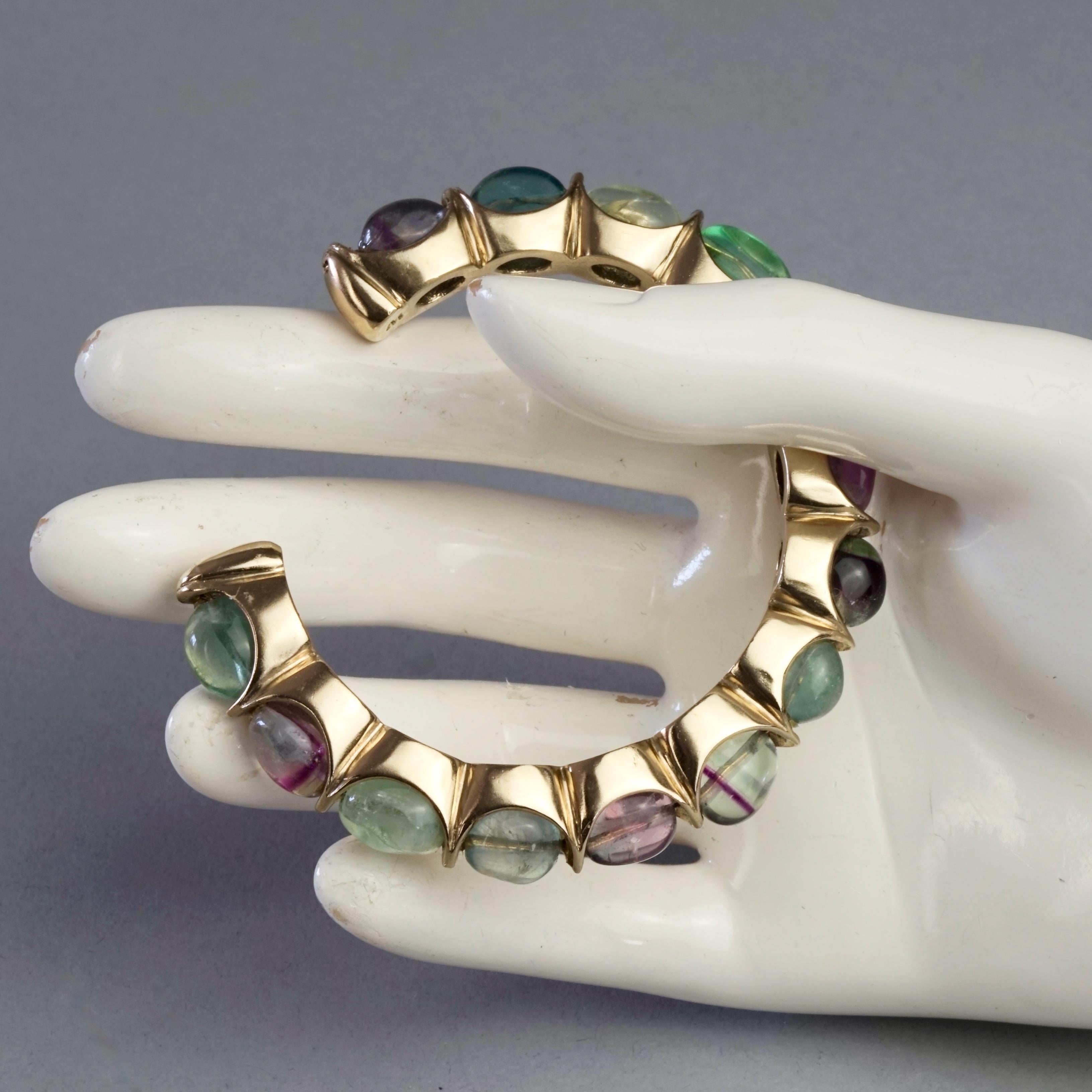 Vintage ROBERT GOOSSENS Flourite Crystal Pebble Bangle Bracelet For Sale 4