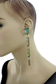 Vintage ROBERT GOOSSENS Rock Crystal Multicolour Dangling Earrings