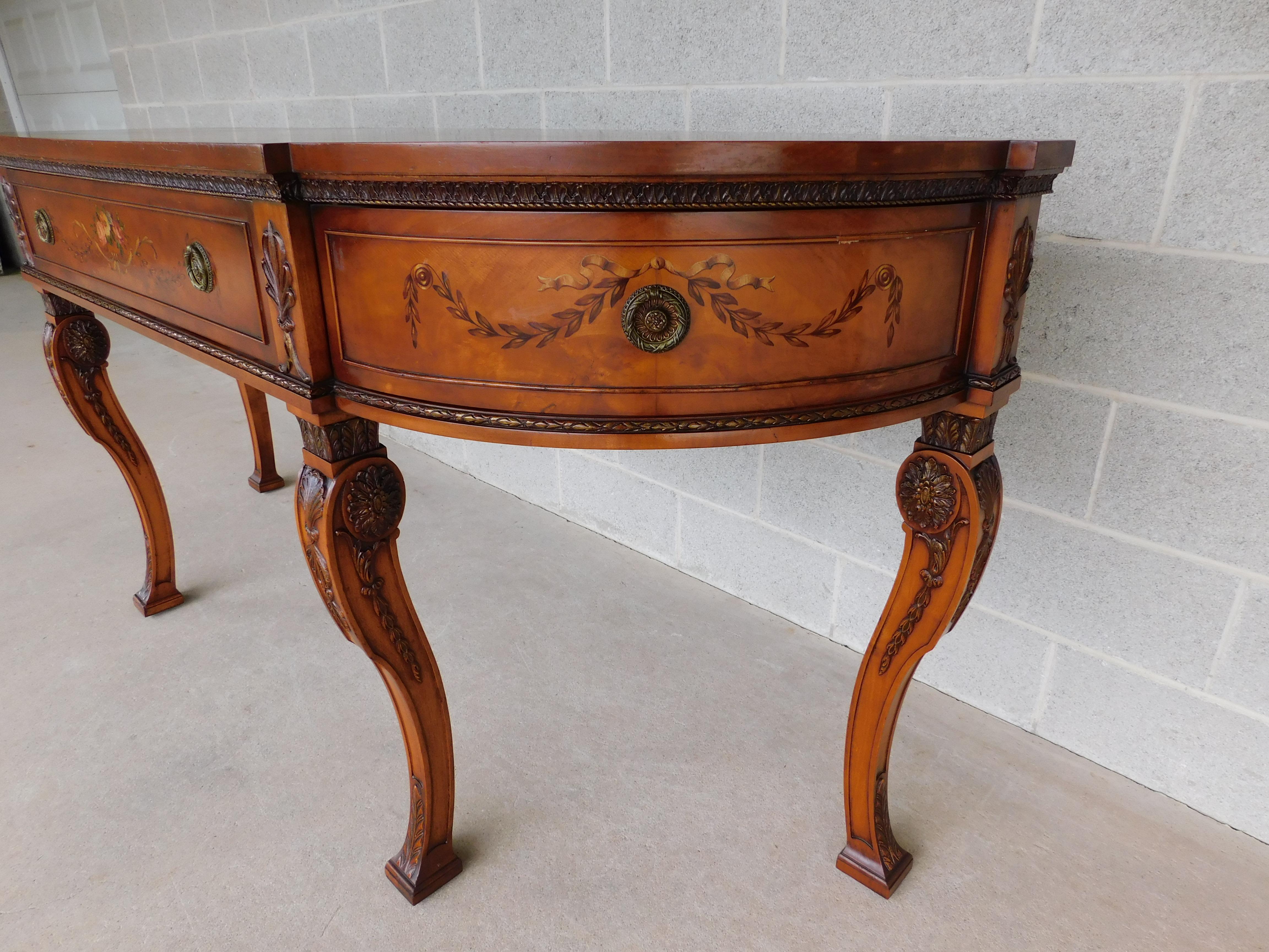 Adam Style Vintage Robert Irwin Regency Adams Style Satinwood Sideboard 80