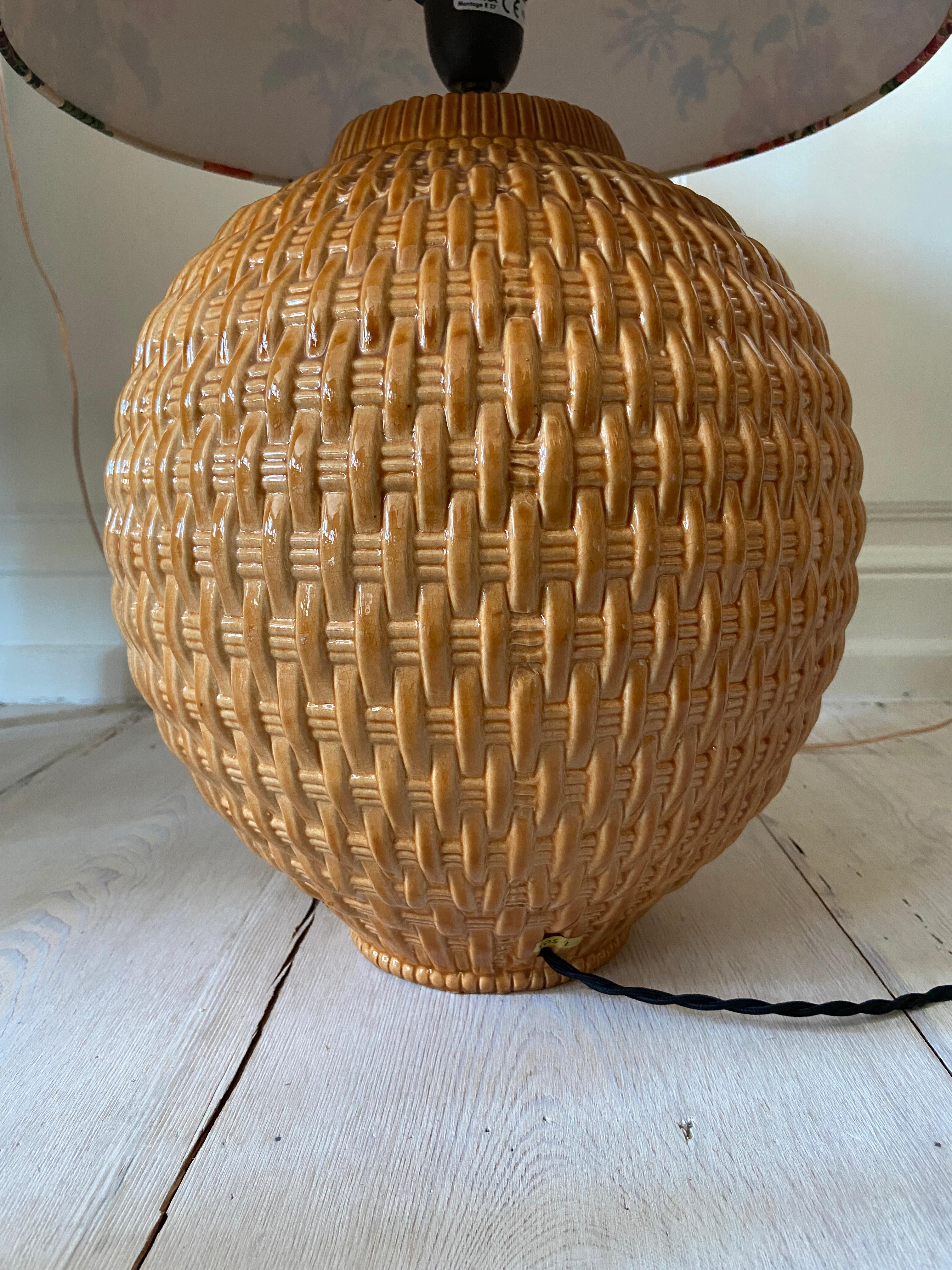 Vintage Robert Koska Table Lamp with Customized Shade in Textile, France 1960's 3