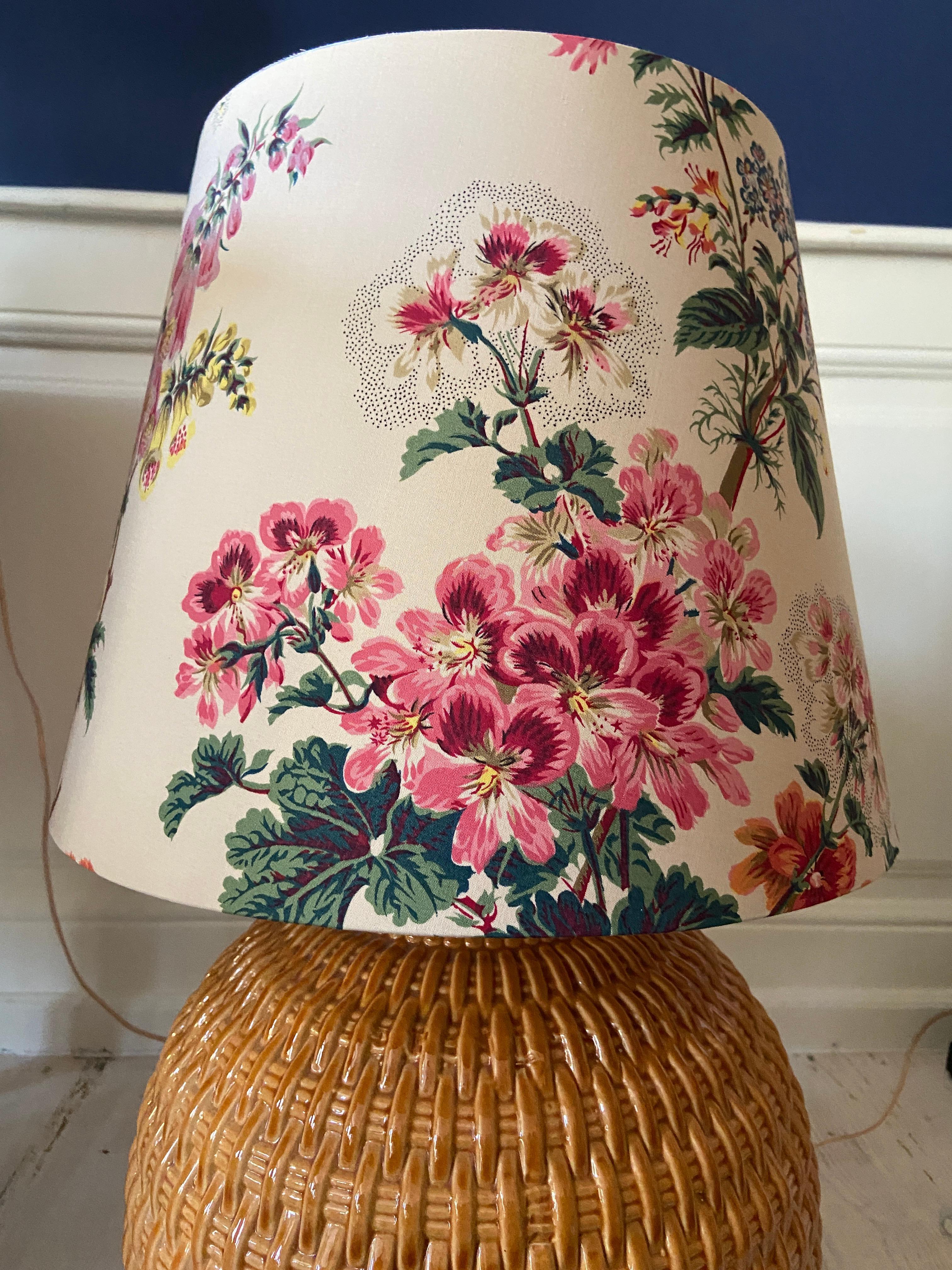 Vintage Robert Koska Table Lamp with Customized Shade in Textile, France 1960's 4