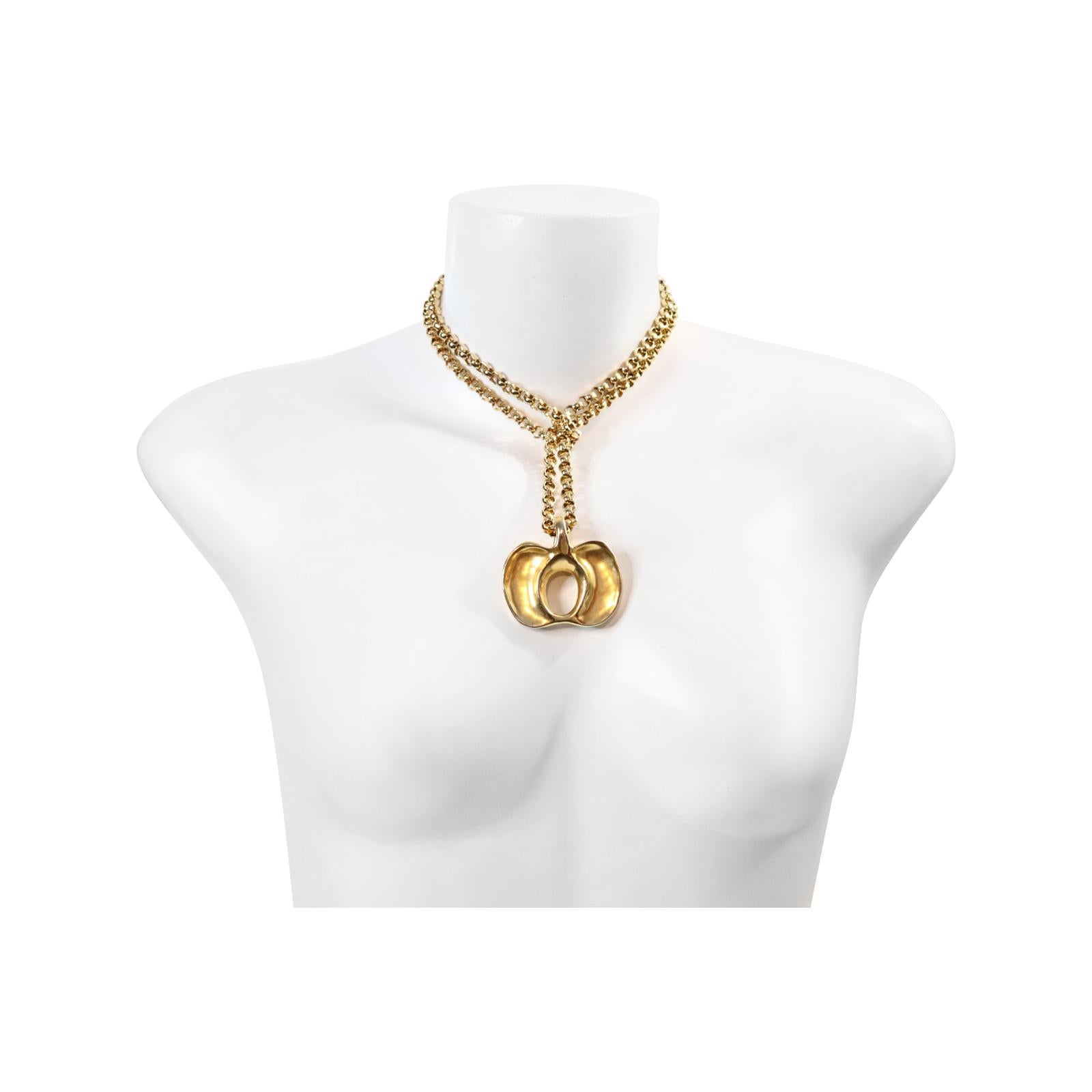 Modern Vintage Robert Lee Morris Gold Pendant Circa 1980's For Sale