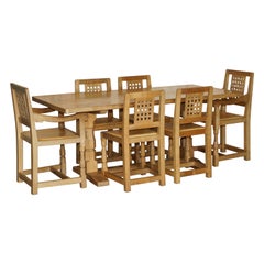 ViNTAGE ROBERT MOUSEMAN THOMPSON SIX PERSON DINING TABLE & CHAIR PART OF A SUITE