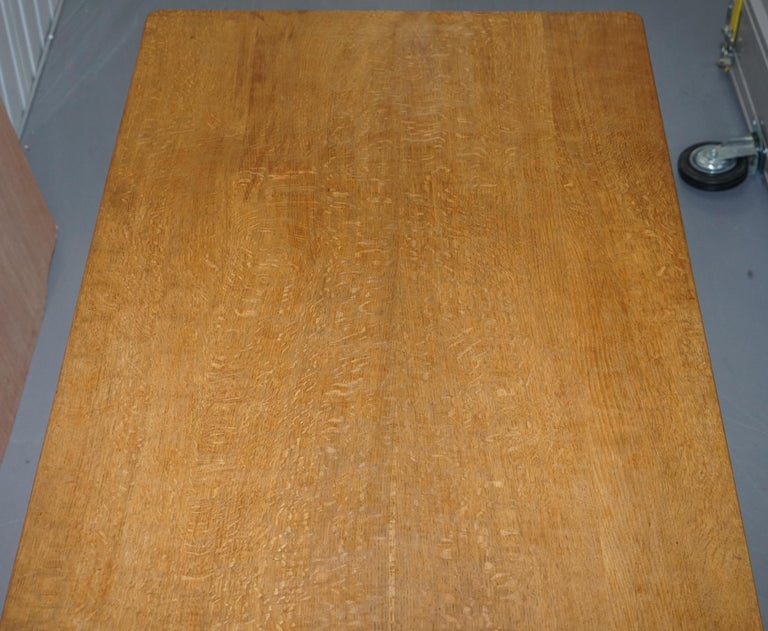 Vintage Robert Mouseman Thompson Solid Oak Refectory Dining Table at 1stDibs