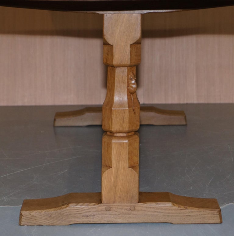 Vintage Robert Mouseman Thompson Solid Oak Refectory Dining Table at 1stDibs