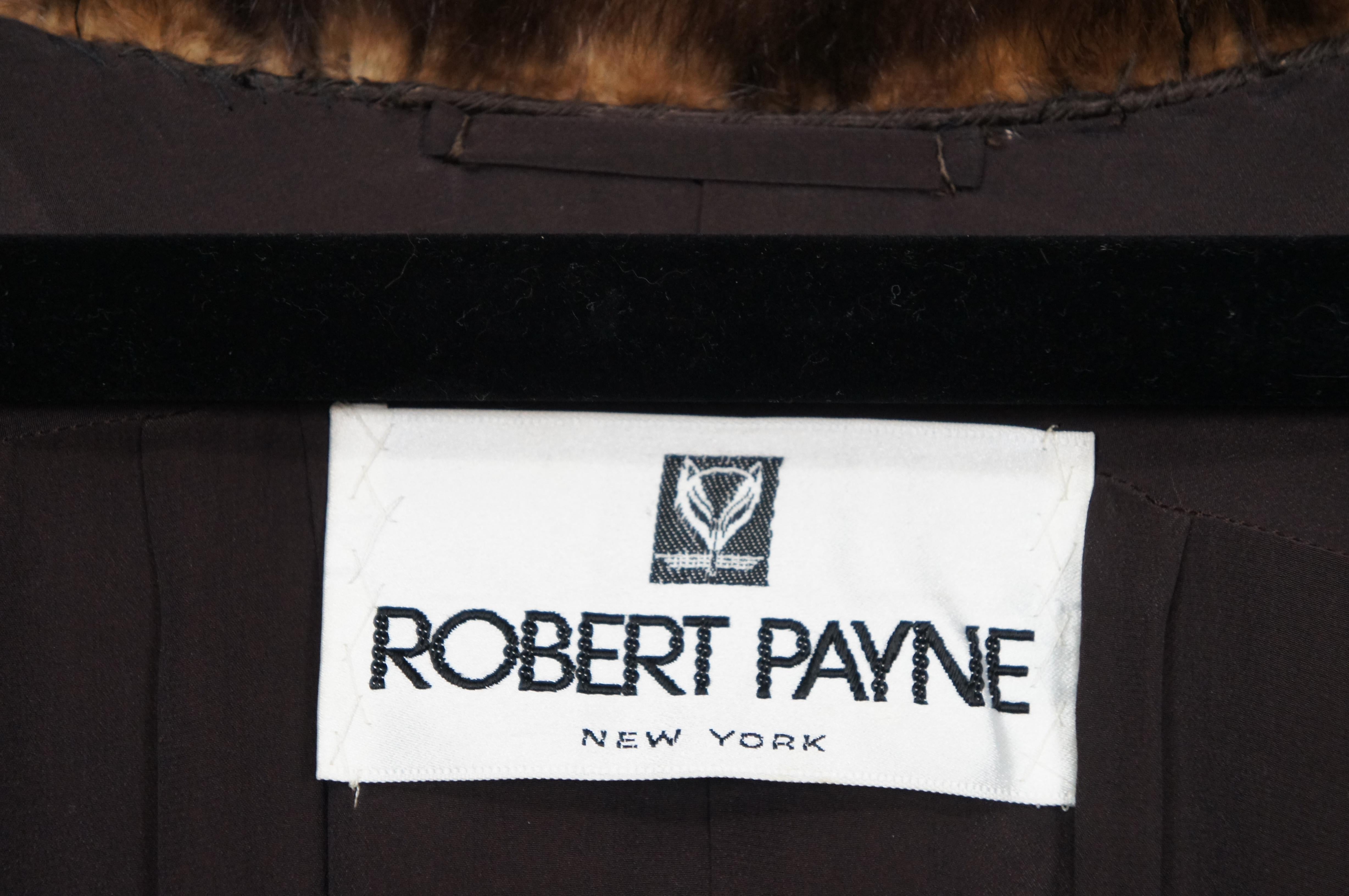 Robert Payne New York Manteau vintage bicolore en fourrure de vison pleine longueur en vente 1