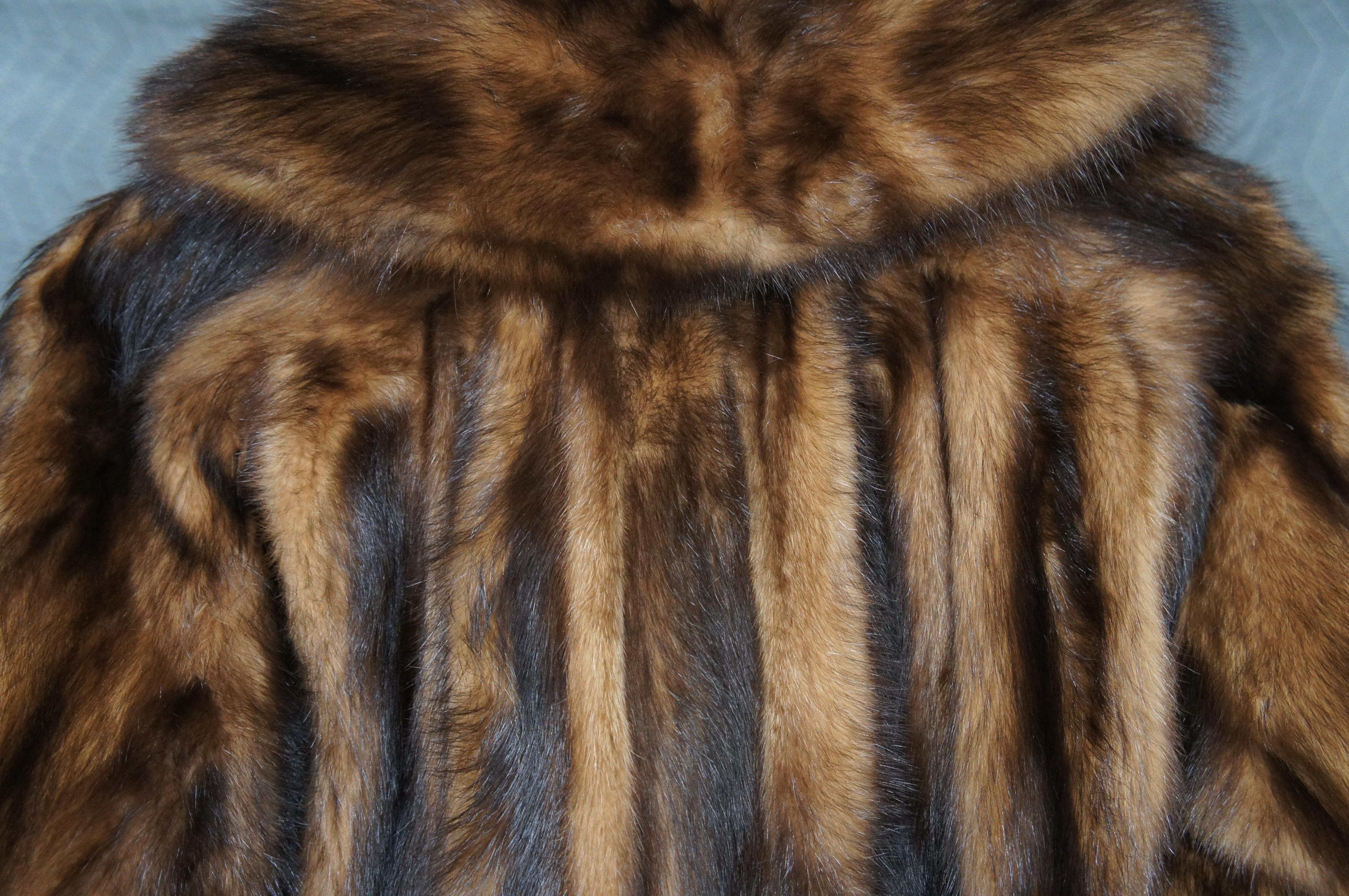 Mid-Century Modern Vintage Robert Payne New York Two Tone Full Length Mink Fur Coat For Sale