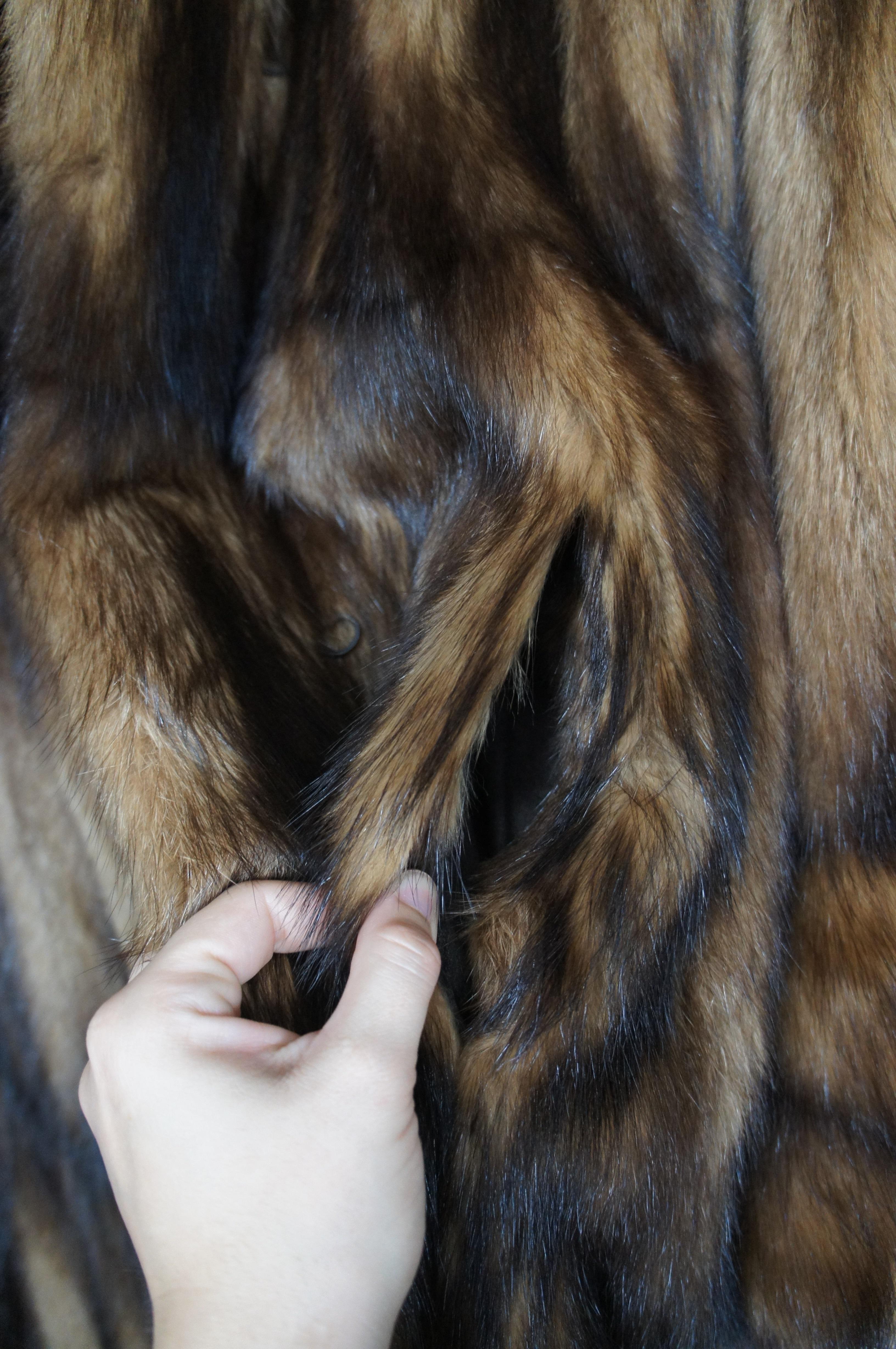 20ième siècle Robert Payne New York Manteau vintage bicolore en fourrure de vison pleine longueur en vente
