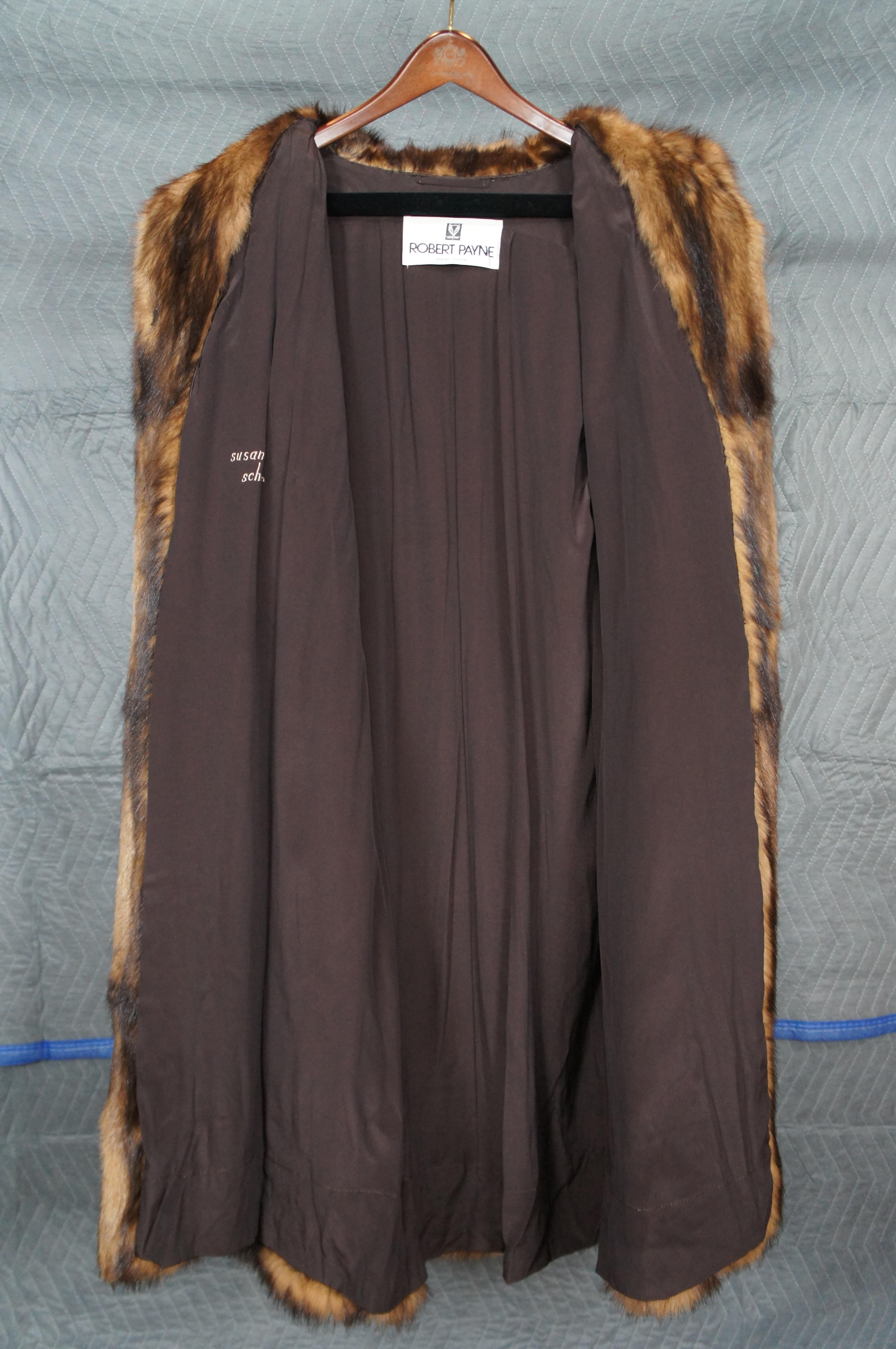 Fourrure Robert Payne New York Manteau vintage bicolore en fourrure de vison pleine longueur en vente